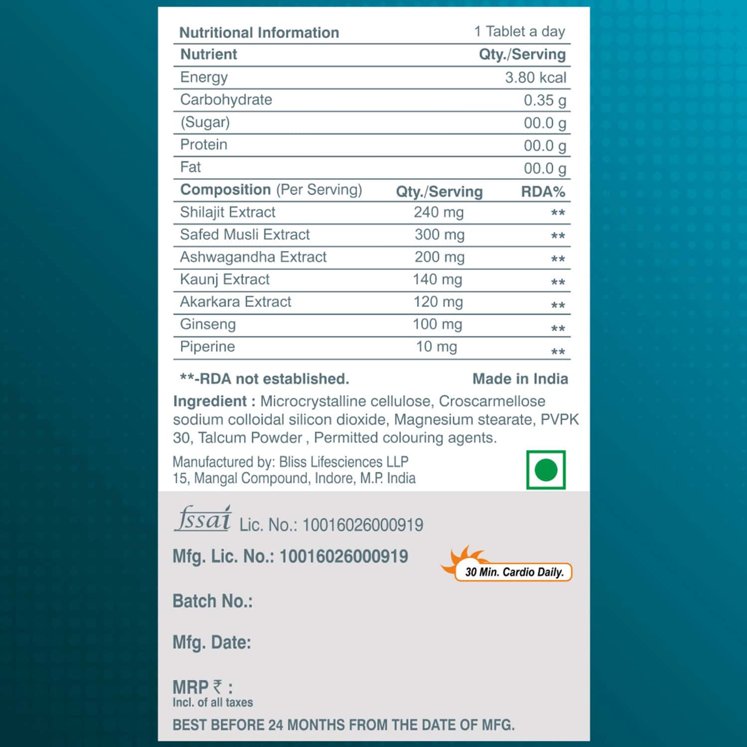 Buy DR. MOREPEN TESTO BOOST FOR ENERGY STAMINA & MUSCLE GROWTH 30