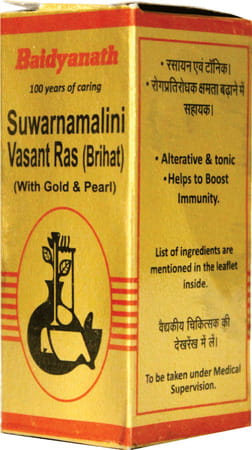 Baidyanath Nagpur Swmalinibasant (With Gold & Pearl) Helps To Boost Immunity - 25 Tablets