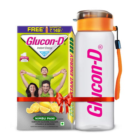 Glucon-D Nimbu Pani Glucose Powder With Free Sipper1kg Refill