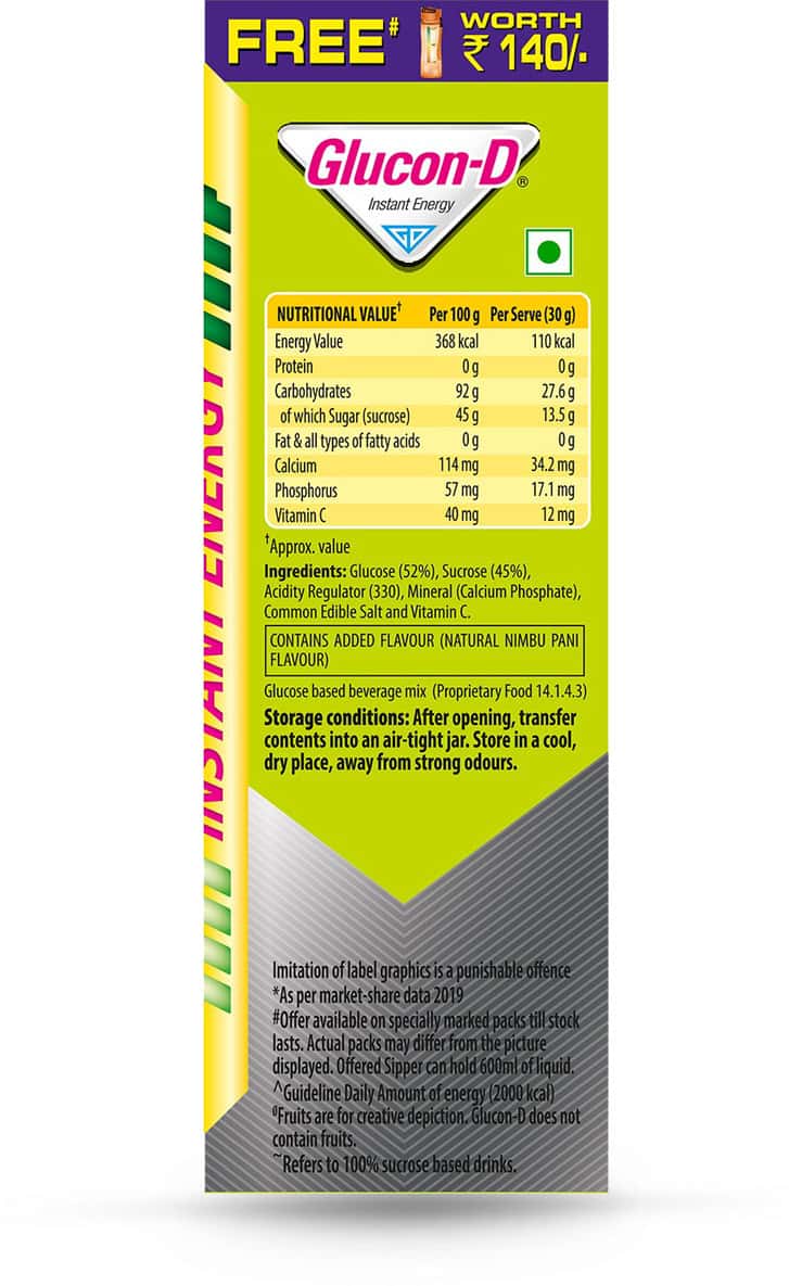 Buy GLUCOND INSTANT ENERGY HEALTH DRINK NIMBU PANI 1KG REFILL