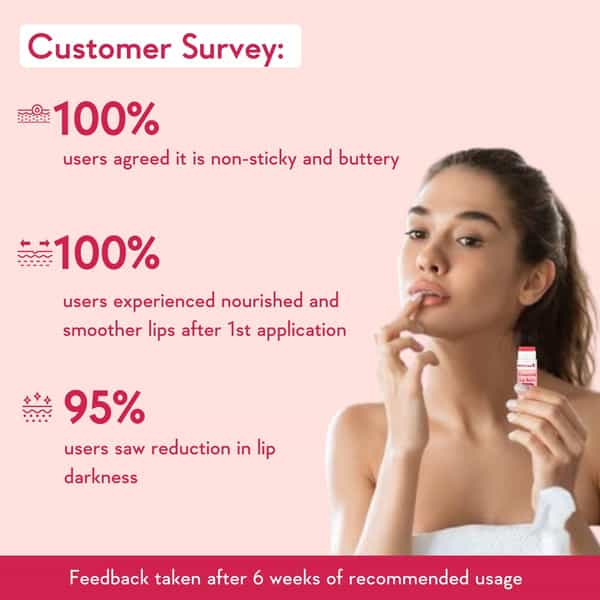 Wishcare Tinted Ceramide Lip Balm With Spf50 Pa+++ - Kojic Acid - Lip Lightening & Protection (5G)