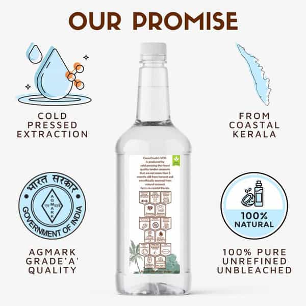 Coco Crush Cold-Pressed Virgin Coconut Oil For Baby Massage - 1L