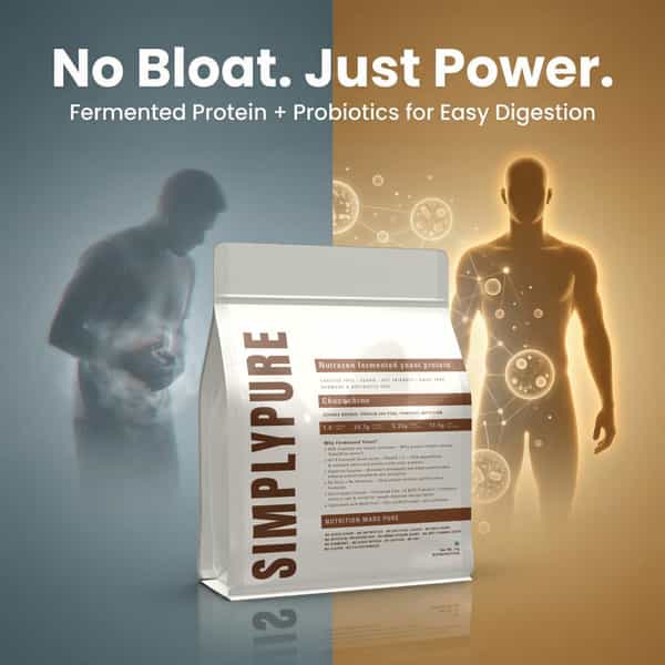Nutrazen Simplypure Fermented Yeast Protein Powder Chocochino | 24.7G Protein | Pdcaas 1.0 - 1Kg
