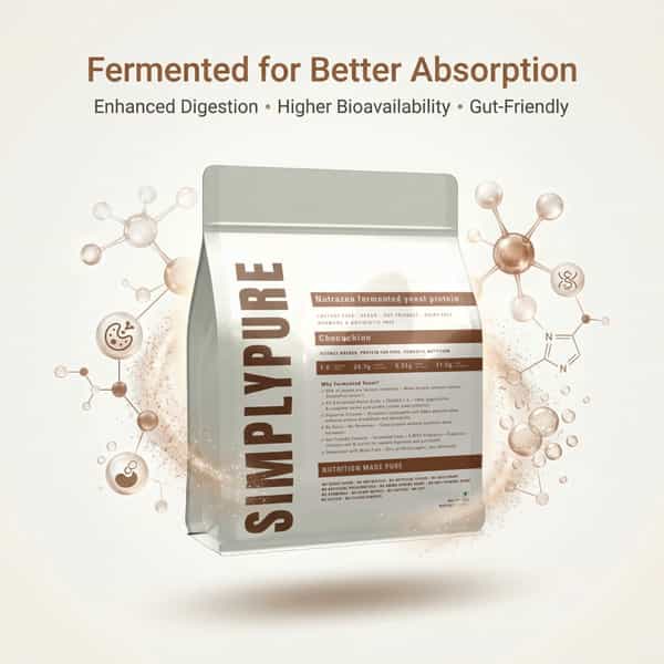 Nutrazen Simplypure Fermented Yeast Protein Powder Chocochino | 24.7G Protein | Pdcaas 1.0 - 1Kg
