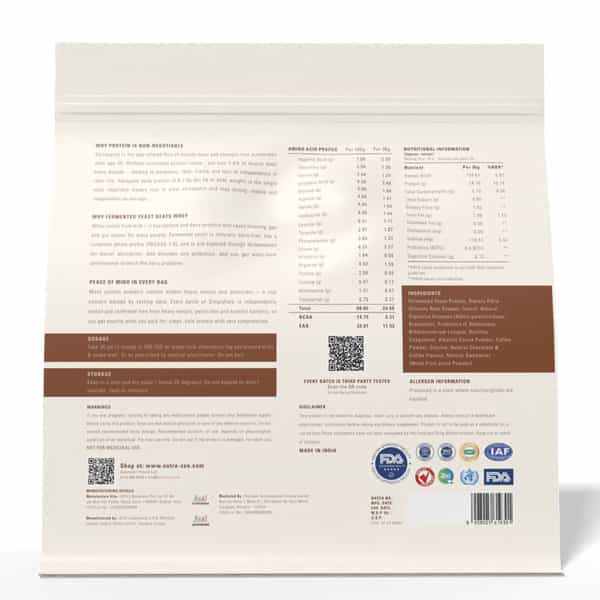 Nutrazen Simplypure Fermented Yeast Protein Powder Chocochino | 24.7G Protein | Pdcaas 1.0 - 1Kg