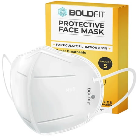 Boldfit N95 Mask For Face Anti Pollution Protective - Pack Of 10