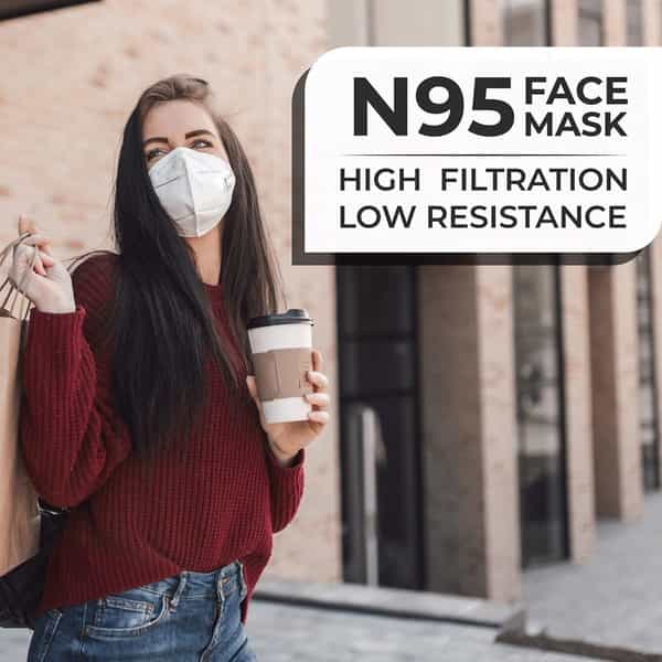 Boldfit N95 Mask For Face Anti Pollution Protective - Pack Of 10