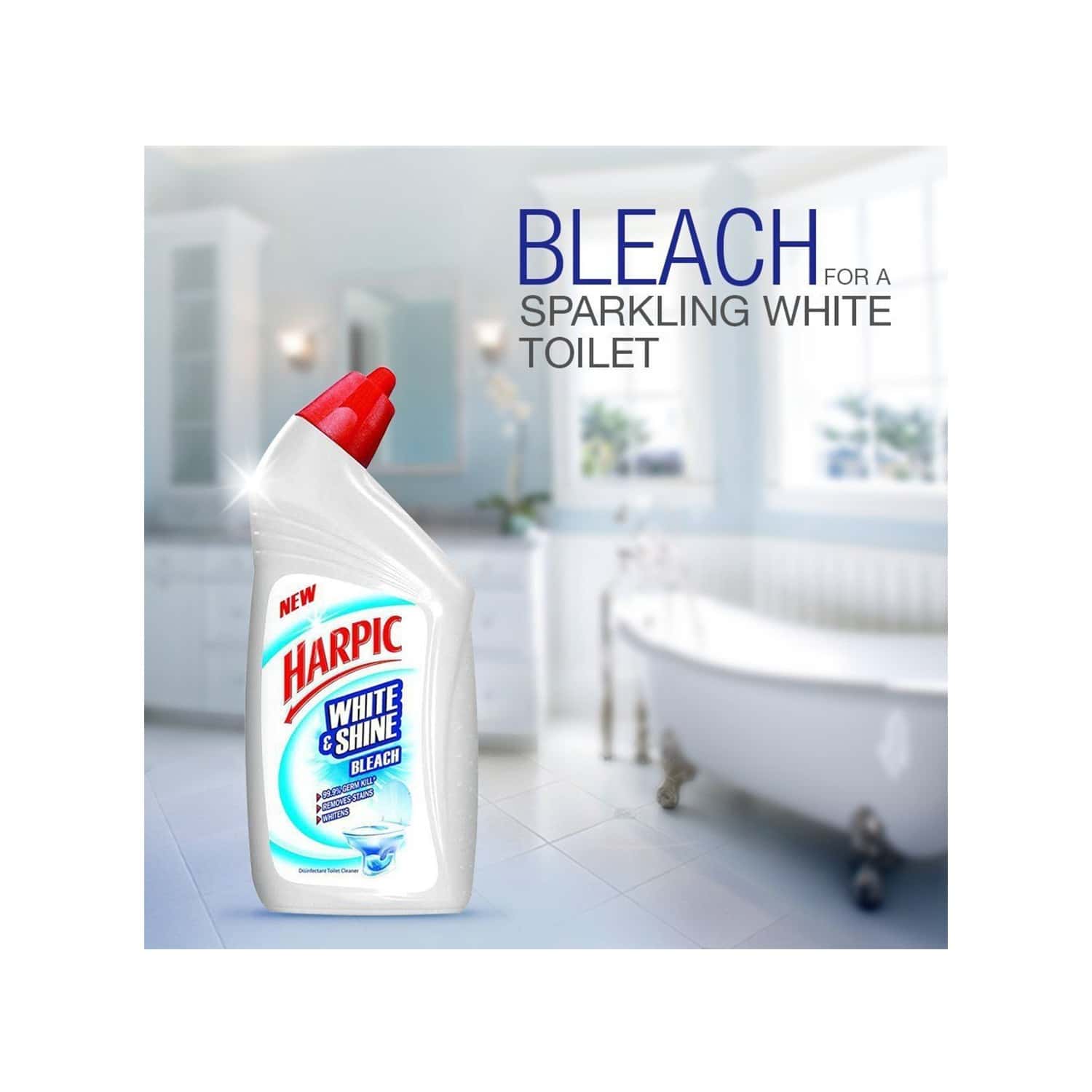Buy HARPIC WHITE AND SHINE BLEACH TOILET CLEANER BOTTLE OF 500 ML