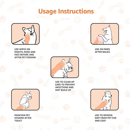 Paw Joy Anti-Bacterial Wet Wipes For Dogs & Cats | Cleansing | Deodorising & Grooming | 80 Wipes