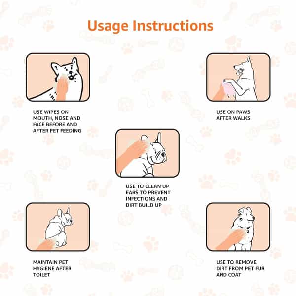 Paw Joy Anti-Bacterial Wet Wipes For Dogs & Cats | Cleansing | Deodorising & Grooming | 80 Wipes