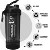 Musclexp Gym Shaker Pro Xp Blender 650 Ml With Compartment For Protein Sipper Bottle (Black)