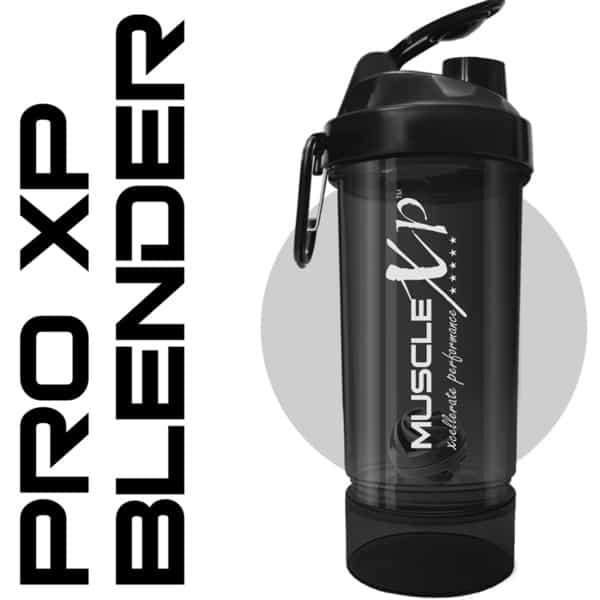Musclexp Gym Shaker Pro Xp Blender 650 Ml With Compartment For Protein Sipper Bottle (Black)