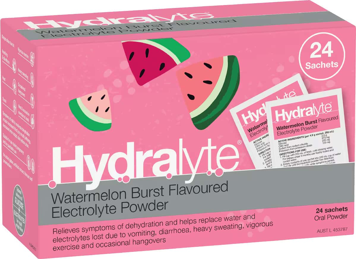 Hydralyte Electrolyte Powder | Adults | Watermelon | 24 Sachets