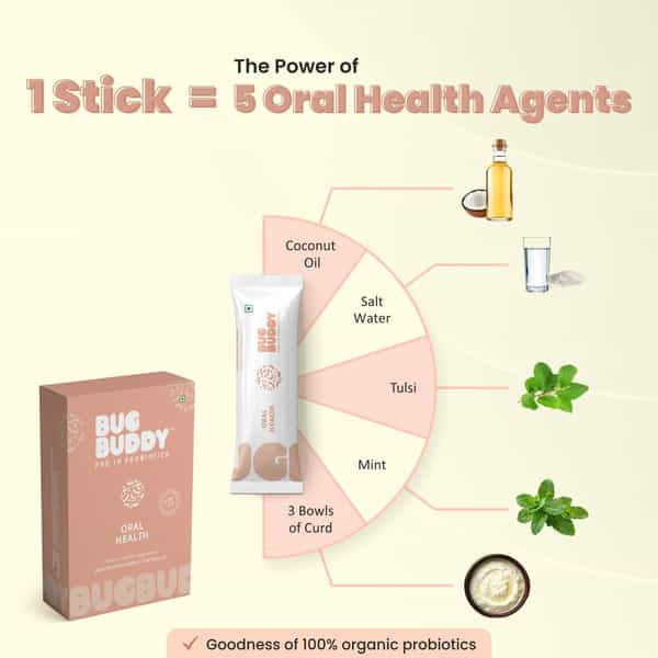 Bug Buddy Oral Health | Oral Probiotic - Fights Mouth Odour/Tooth Decay & Halitosis | 30 Days Pack