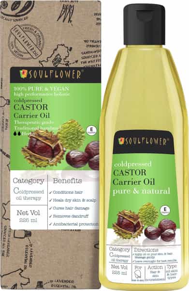Soulflower Coldpressed Castor Oil For Hair & Skin 225Ml