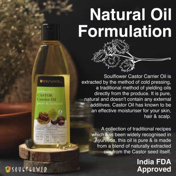 Soulflower Coldpressed Castor Oil For Hair & Skin 225Ml