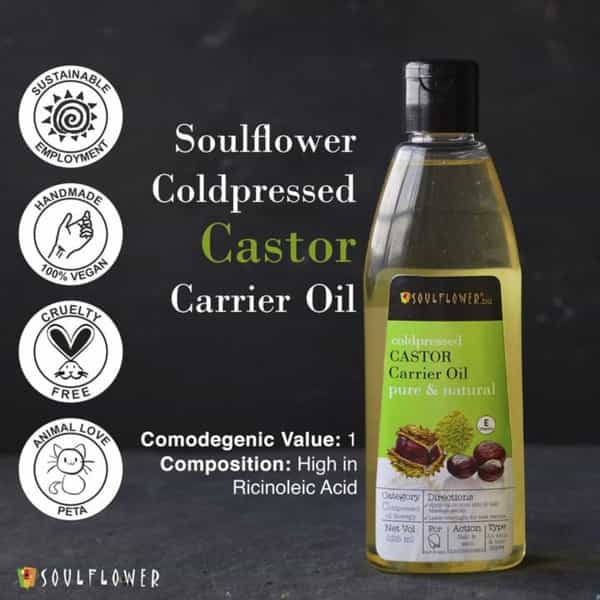 Soulflower Coldpressed Castor Oil For Hair & Skin 225Ml