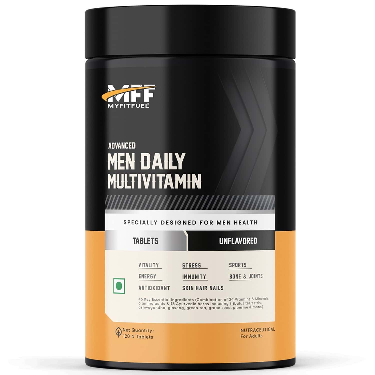 Myfitfuel Advance Daily 26 Men Multivitamin, Minerals, Herbs, Extracts & Piperine 95%), 120 Capsules