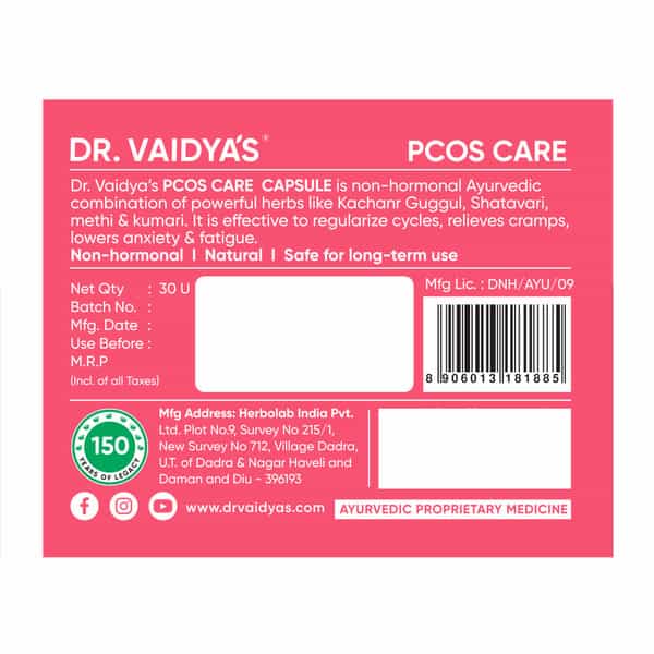 Dr. Vaidya's Pcos Care - 30 Capsules - Pack Of 1