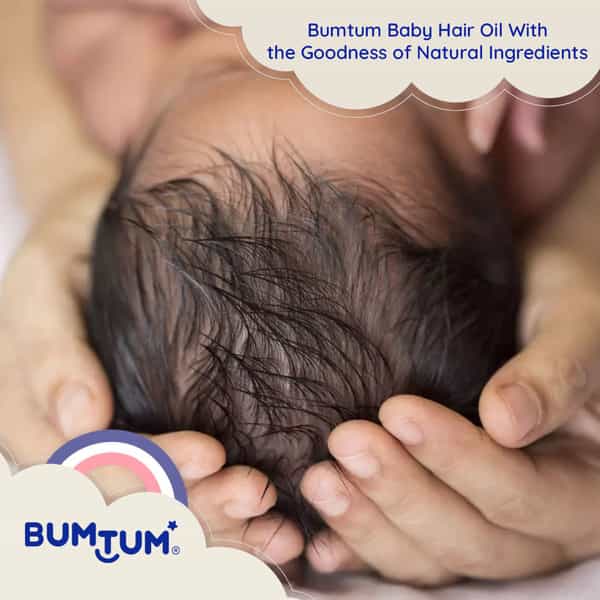 Bumtum Baby Hair Oil | Non-Sticky | Paraben & Sulfate Free | Derma Tested - 200 Ml