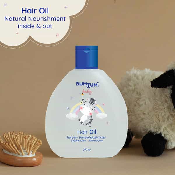 Bumtum Baby Hair Oil | Non-Sticky | Paraben & Sulfate Free | Derma Tested - 200 Ml