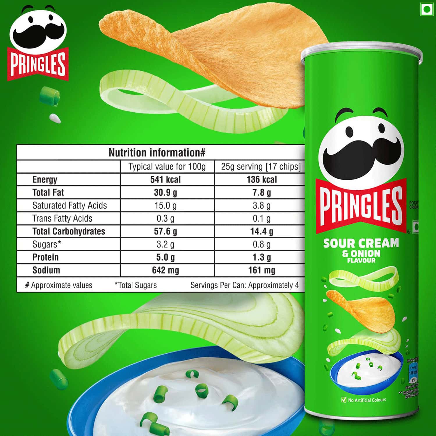 Buy KELLOGG'S PRINGLES SOUR CREAM & ONION 107G JAR Online & Get Upto 60