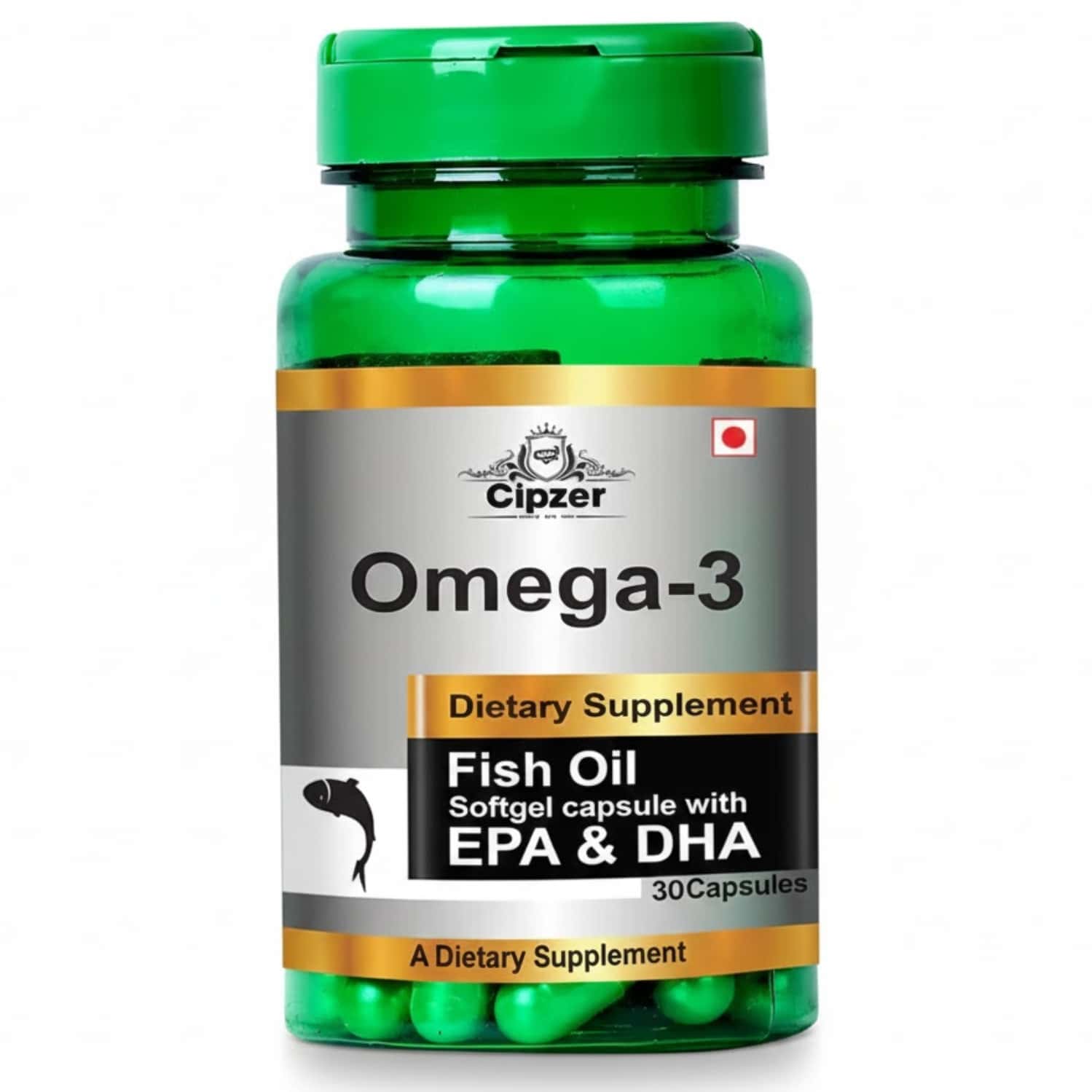 Cipzer Omega-3 Fish Oil Softgel 30 Capsules | Supports Heart Health & Wellness