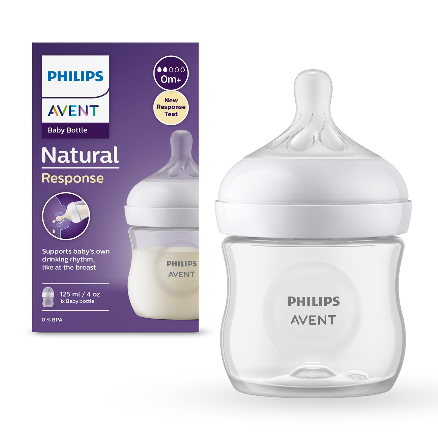 Philips Avent Natural Baby Feeding Bottle 125ml 0 Months+ | Scy900/01