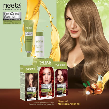 Neeta Professional Pro Fashion Color Kit 1.0 Natural Black 100g | Permanent Creme Hair Color