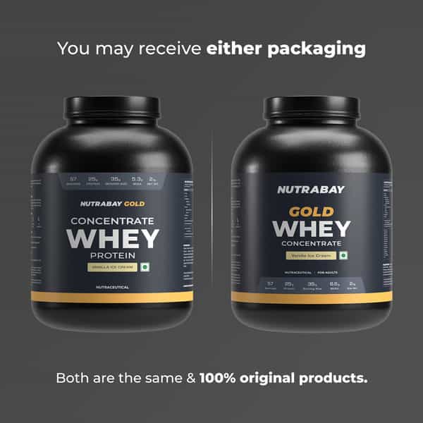 Nutrabay Gold 100% Whey Protein Concentrate Vanilla Ice Cream - 2Kg