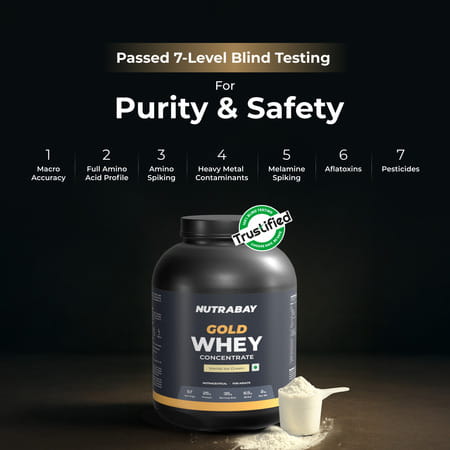 Nutrabay Gold 100% Whey Protein Concentrate Vanilla Ice Cream - 2kg