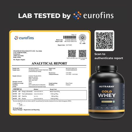 Nutrabay Gold 100% Whey Protein Concentrate Vanilla Ice Cream - 2kg