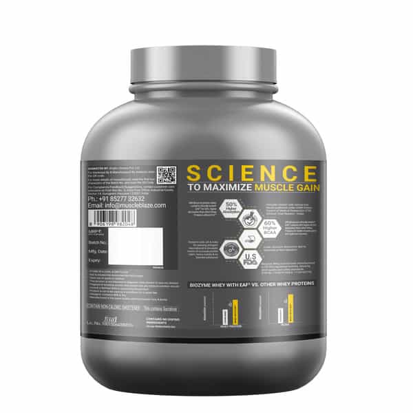 Muscleblaze Biozyme Performance Whey Protein Powder | Rocky Road Fudge (2Kg) | 25G Protein Per Scoop