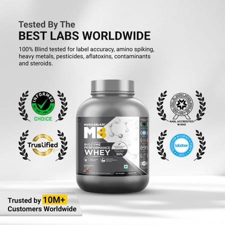 Muscleblaze Biozyme Performance Whey Protein Powder | Rocky Road Fudge (2kg) | 25g Protein Per Scoop