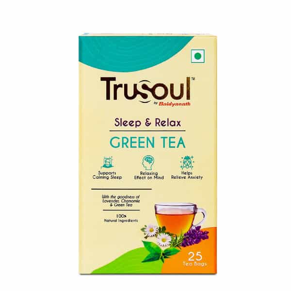 Baidyanath Trusoul Green Tea Sleep & Relax 25 Bags | Calm Wellness