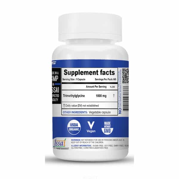 Nutrija-Trimethylglycine (Tmg) 1000Mg - 120 Capsules