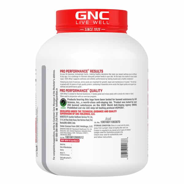 Gnc Pro Performance 100% Whey Protein Powder, 1.8 Kg | 24G Protein, 5.5 Grams Bcaa|Chocolate Supreme