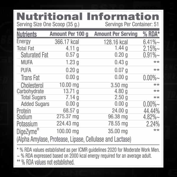 Gnc Pro Performance 100% Whey Protein Powder, 1.8 Kg | 24G Protein, 5.5 Grams Bcaa|Chocolate Supreme