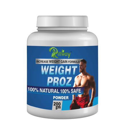 Riffway Weight Proz Weight Gain Powder | Safe & Effective Way For Your Weight Gain Goals (1x200gm)