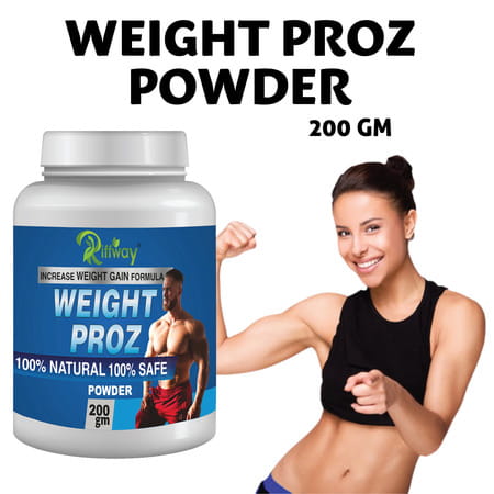Riffway Weight Proz Weight Gain Powder | Safe & Effective Way For Your Weight Gain Goals (1x200gm)