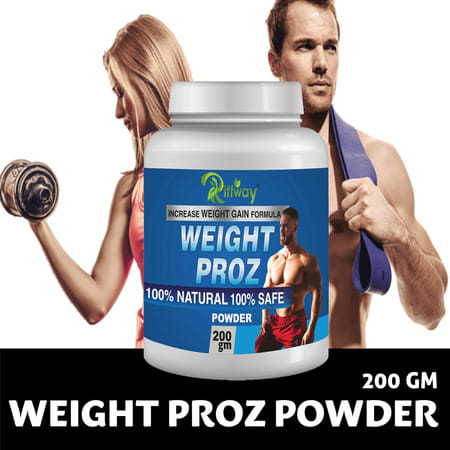 Riffway Weight Proz Weight Gain Powder | Safe & Effective Way For Your Weight Gain Goals (1x200gm)