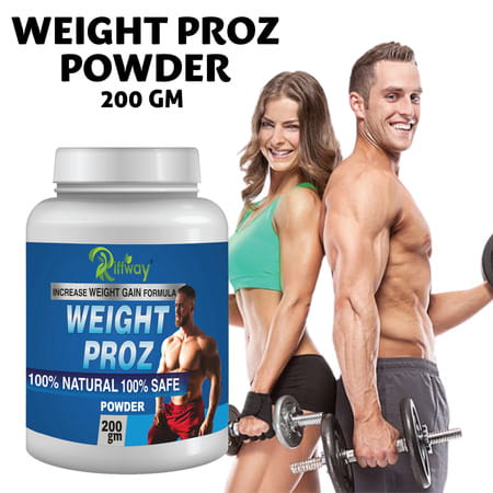 Riffway Weight Proz Weight Gain Powder | Safe & Effective Way For Your Weight Gain Goals (1x200gm)