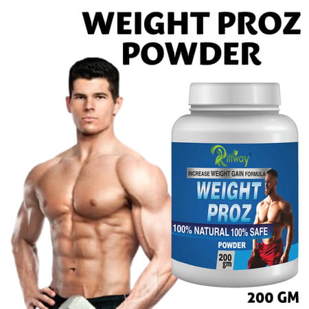 Riffway Weight Proz Weight Gain Powder | Safe & Effective Way For Your Weight Gain Goals (1x200gm)