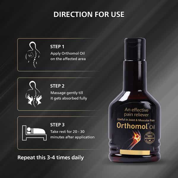 Orthomol Ayurvedic Pain Relief Oil 100 Ml | Fast Relief For Joint| Knee| Muscular Pain (Pack Of 1)