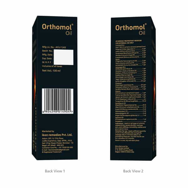 Orthomol Ayurvedic Pain Relief Oil 100 Ml | Fast Relief For Joint| Knee| Muscular Pain (Pack Of 1)