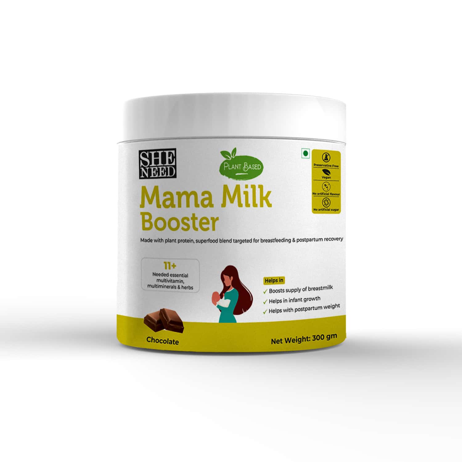 Sheneed Plant Based Mama Milk Booster For Sleep | Lactation | Fatigue | Weight Management - (300gms)
