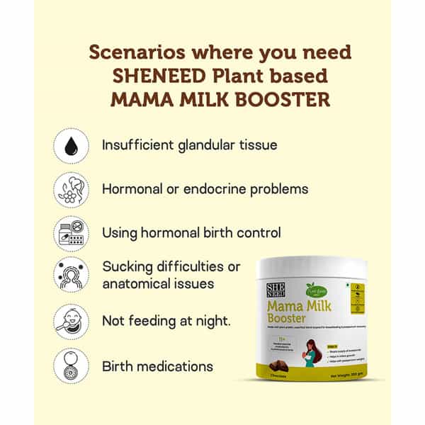 Sheneed Plant Based Mama Milk Booster For Sleep | Lactation | Fatigue | Weight Management - (300Gms)