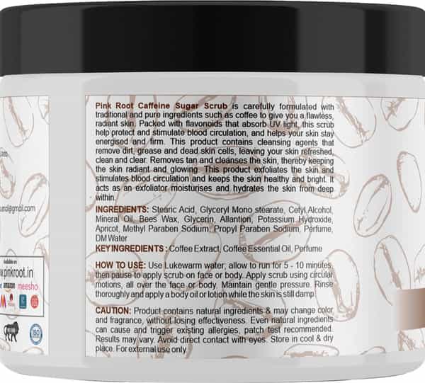 Pink Root Caffeine Sugar Face & Body Scrub 100Gm