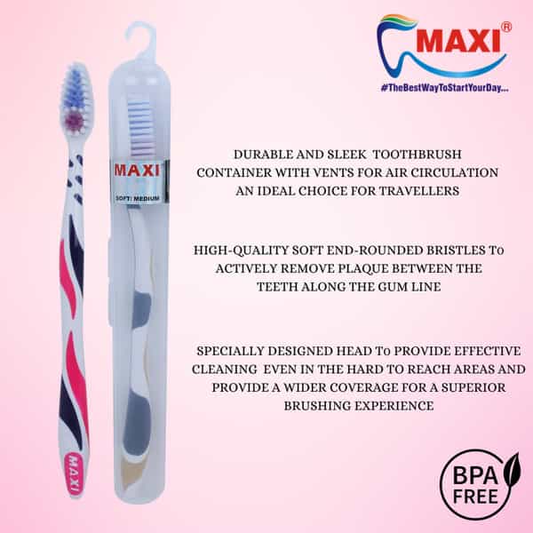 Maxi For You Travel Pack Soft Toothbrush (Pack Of 12)