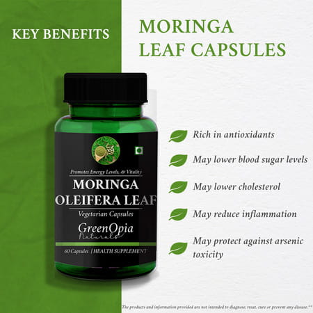 Greenopia Moringa Oleifera Leaf 60 Vegetarian Capsules